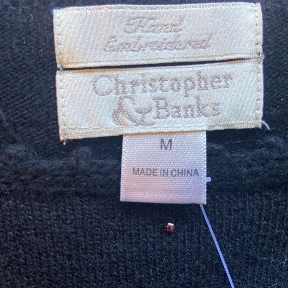 NWT Christopher Banks Angora Silk Sweater Hand Embroidered Feminine Dainty Sz M - Picture 5 of 11